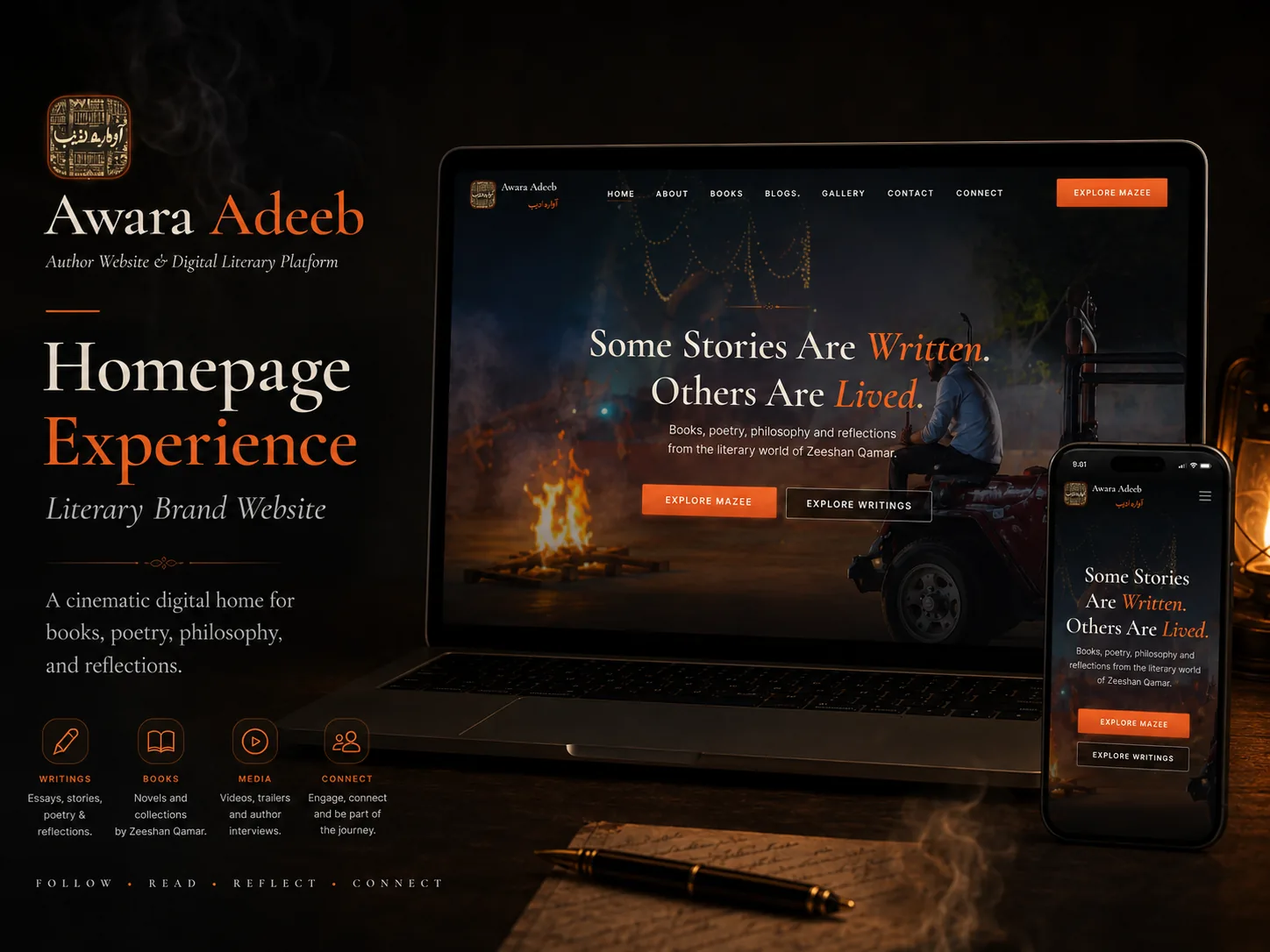 Awara Adeeb — Author Website & Digital Literary Platform project view 1