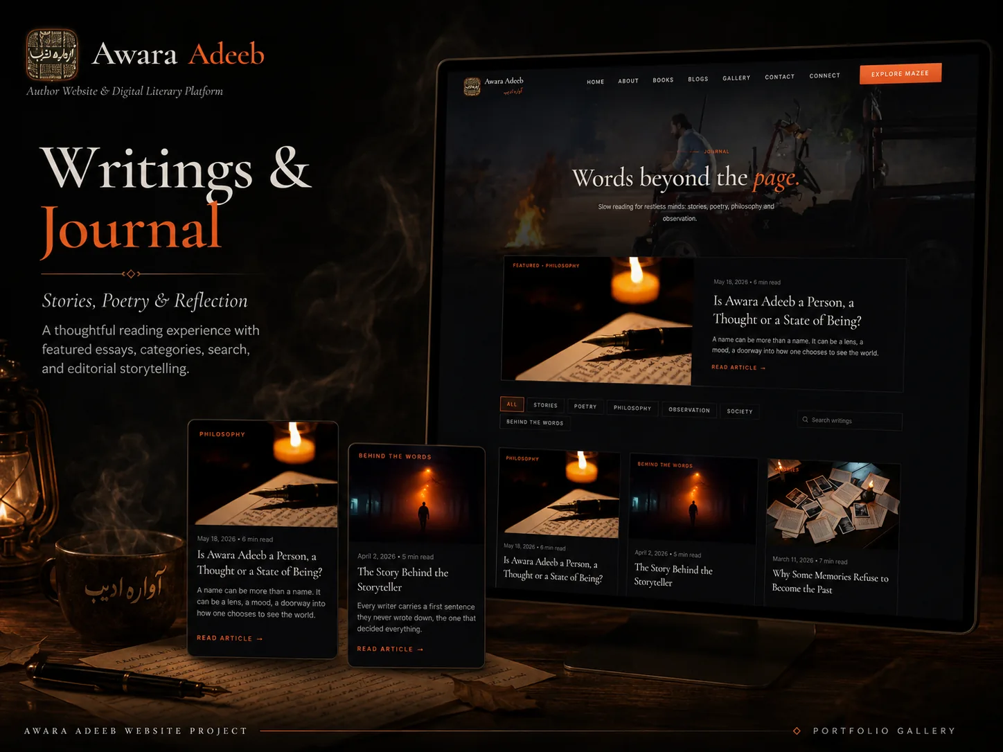 Awara Adeeb — Author Website & Digital Literary Platform project view 2