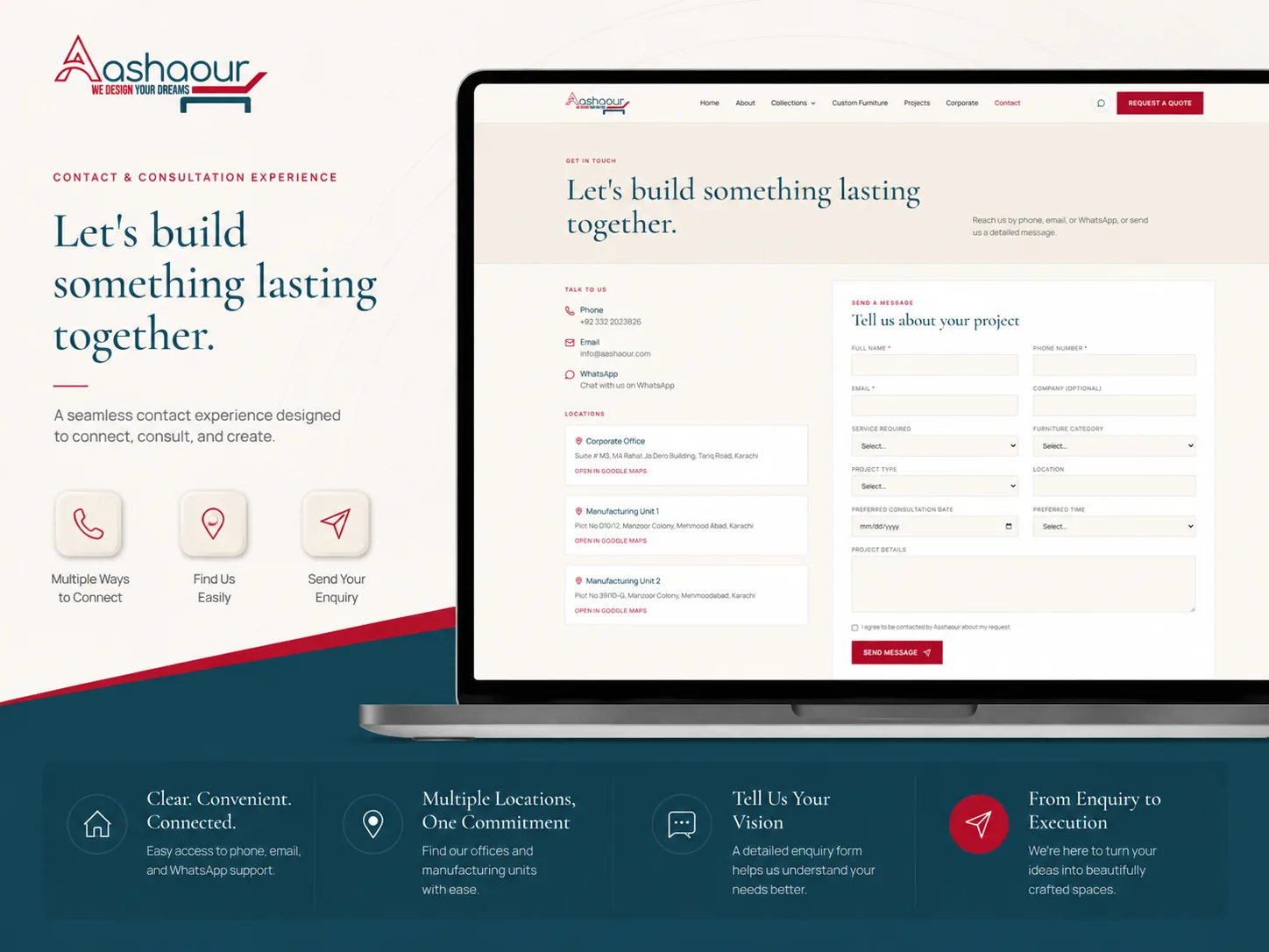 Aashaour — Furniture & Interior Solutions Website project view 4