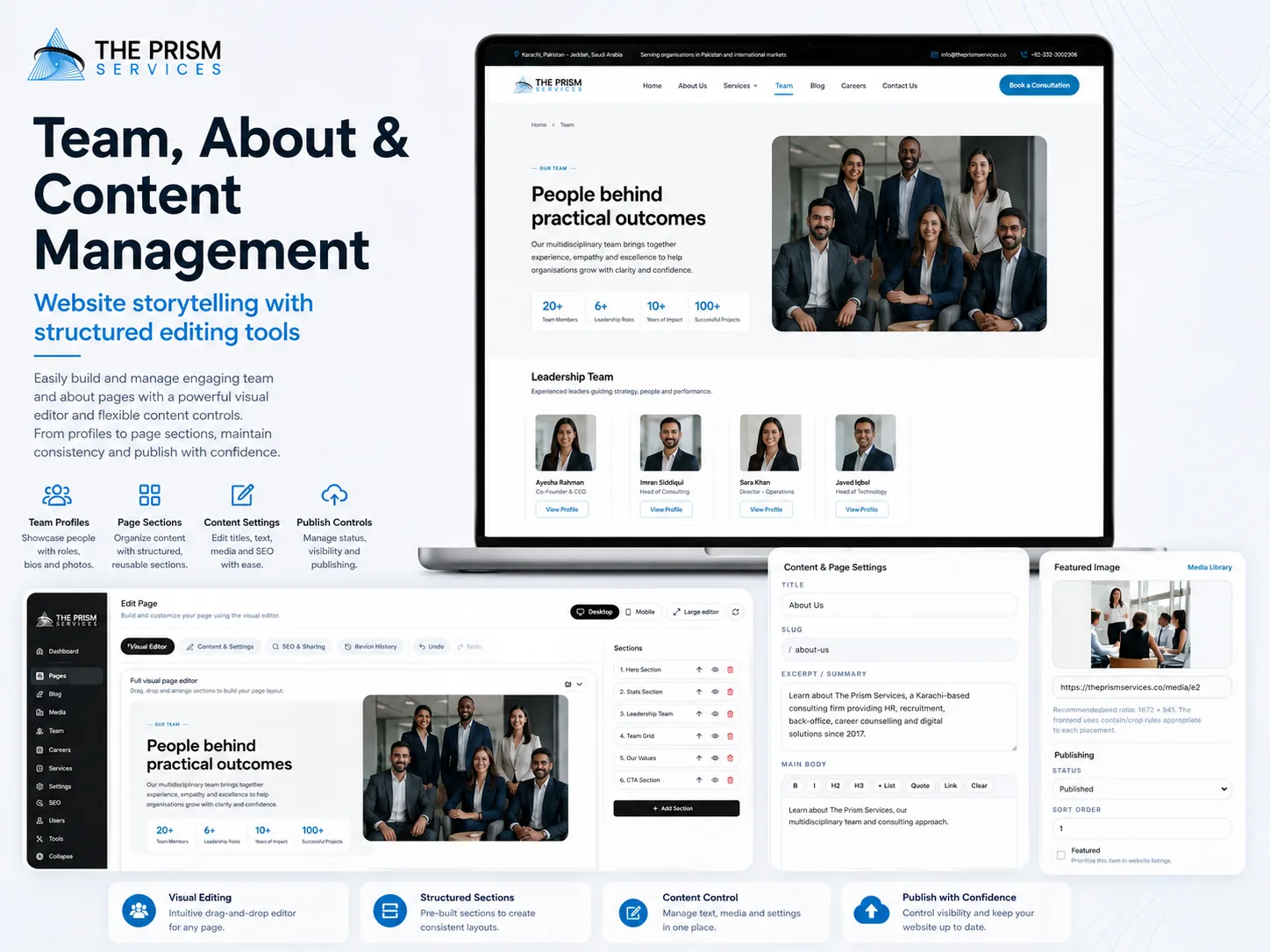 The Prism Services — Corporate Website & Admin Panel project view 5