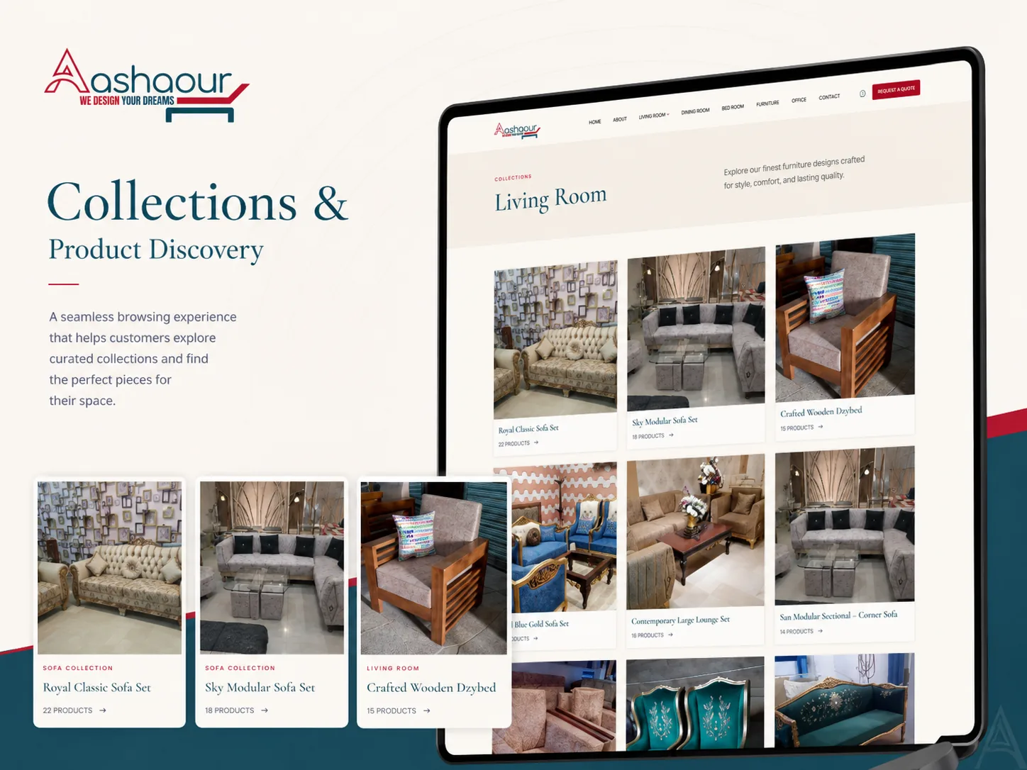 Aashaour — Furniture & Interior Solutions Website project view 2