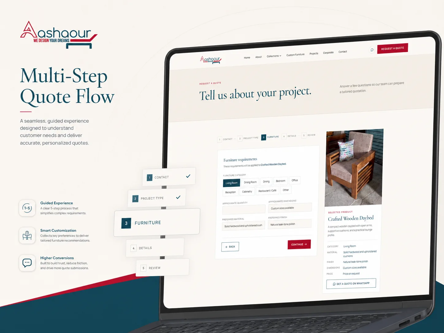 Aashaour — Furniture & Interior Solutions Website project view 3