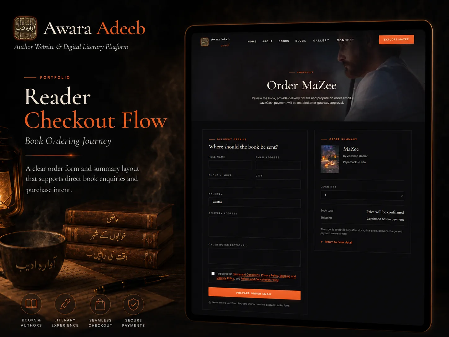 Awara Adeeb — Author Website & Digital Literary Platform project view 4