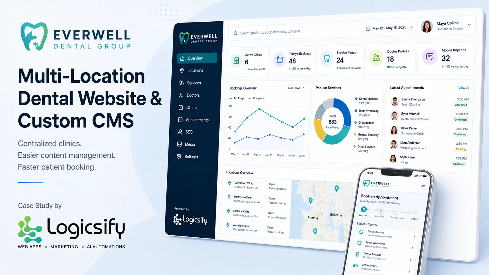 Multi-Location Dental Website & Custom CMS